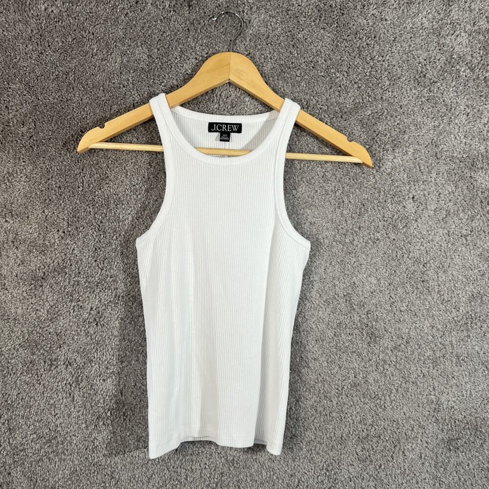 J. Crew Tank Top Womens XXS 2XS White Sleeveless Ribbed Pullover Racerback